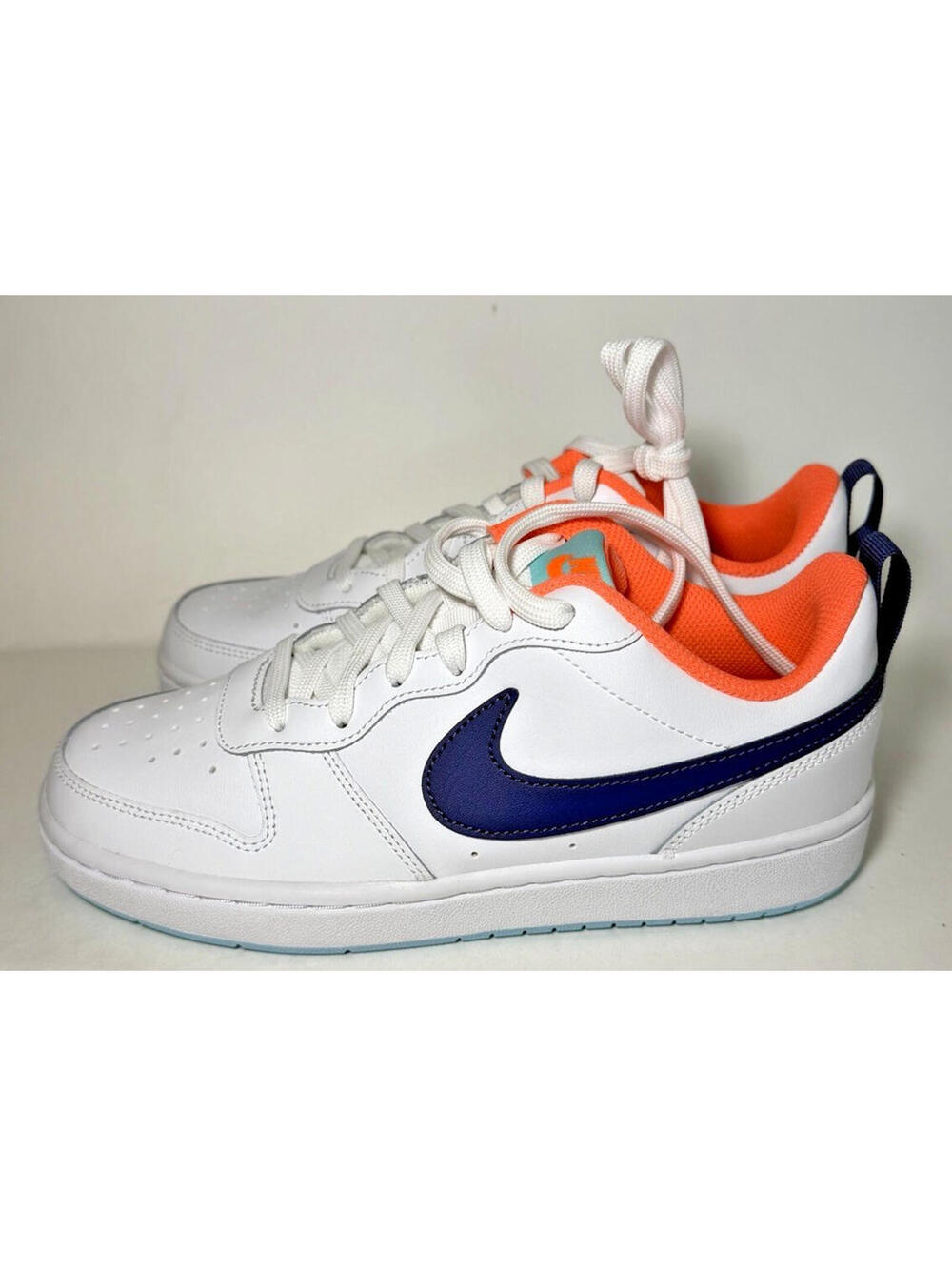 NIKE Court Borough Low 2 GS Shoes White/DK Purple Dust-Copa